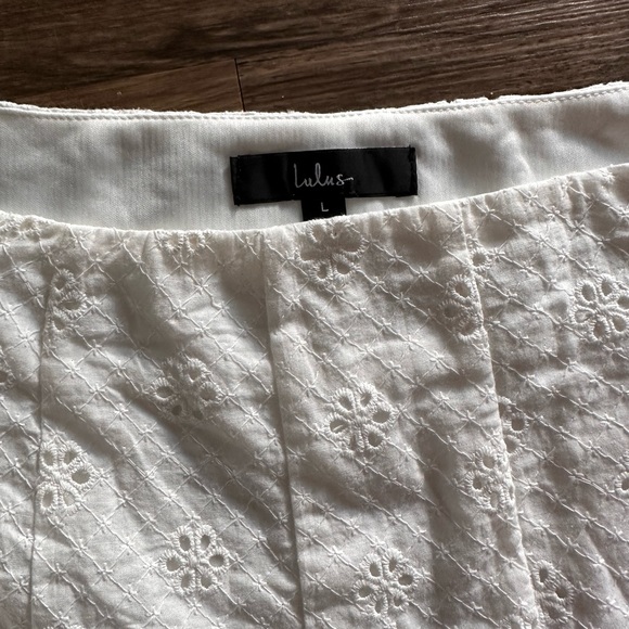 Lulu’s White Eyelet Miniskirt - Picture 3 of 4